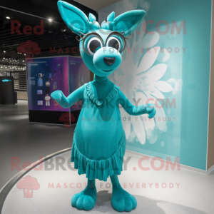 Turquoise rendier mascotte...