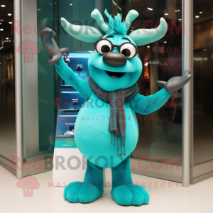 Turquoise rendier mascotte...