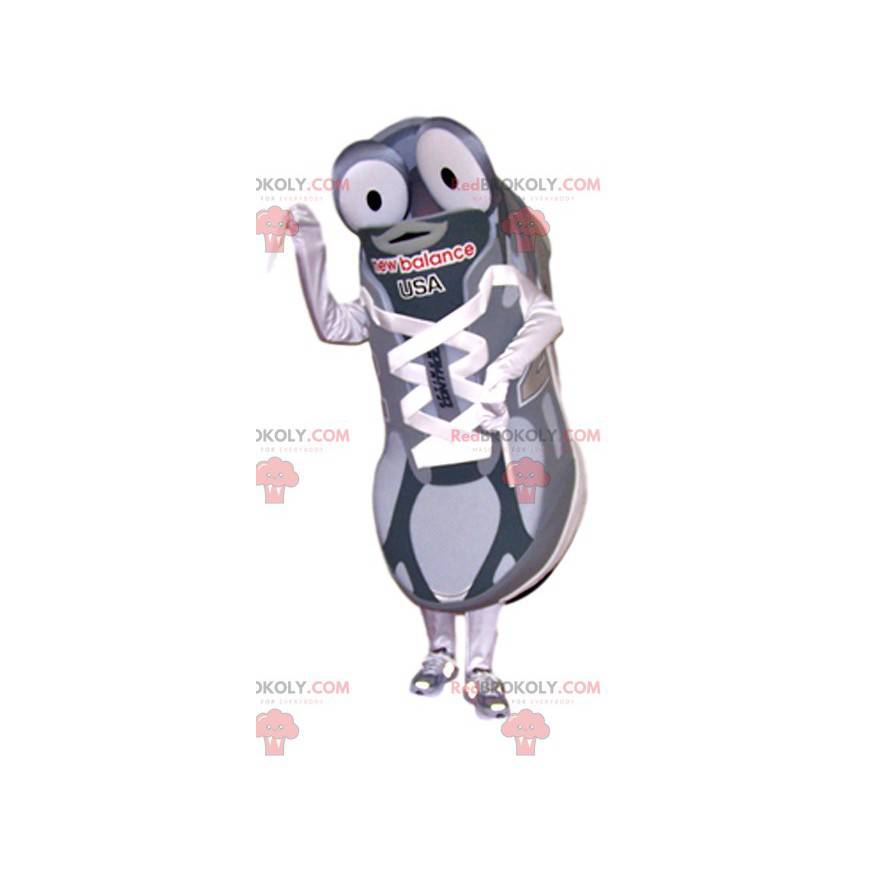 Gray and white sports shoe mascot. - Redbrokoly.com