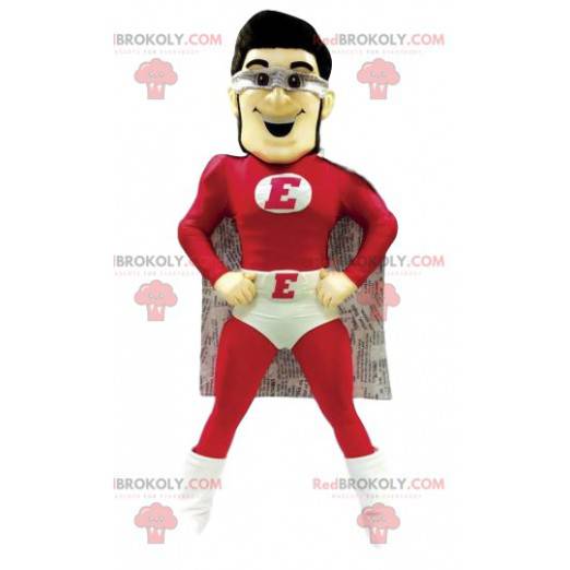 Superheltmaskot i rød og hvid. - Redbrokoly.com