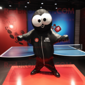 nan Ping Pong Table mascot costume character dressed with a Leather Jacket and Shawls