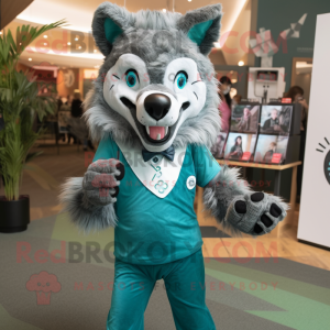 Teal Say Wolf maskot...