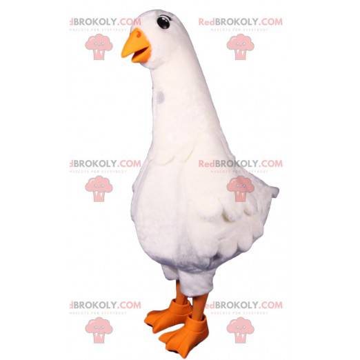 Very cute white goose mascot. Goose costume - Redbrokoly.com