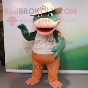 Peach Crocodile maskot...