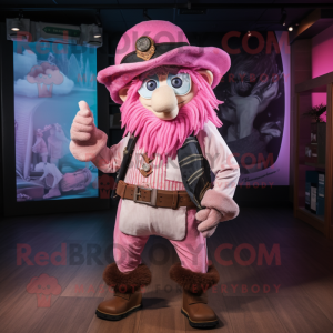 Rosa piratmaskot drakt...