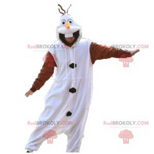 Mascotte de lapin blanc et marron. Costume de lapin -