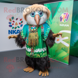 nan Kiwi mascot costume character dressed with a Playsuit and Earrings
