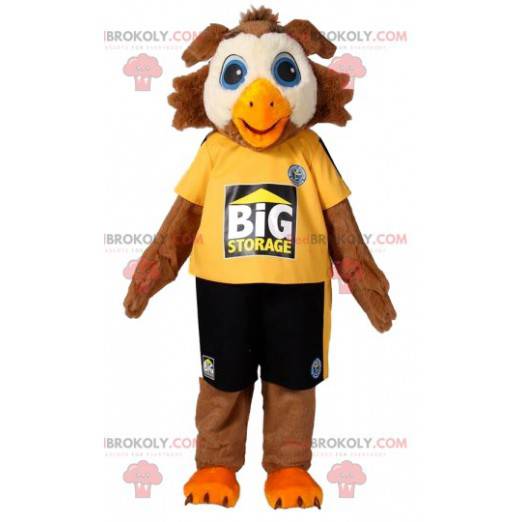 Brown eagle maskot i sportsklær. Eagle kostyme - Redbrokoly.com
