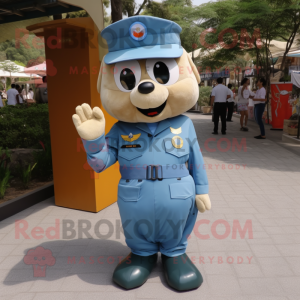 nan Air Force Soldier mascot costume character dressed with a Swimwear and Shoe laces
