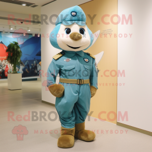 nan Air Force Soldier mascot costume character dressed with a Swimwear and Shoe laces