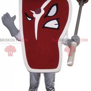 Mascot pedazo de carne con sombrero de vaquero - Redbrokoly.com
