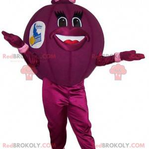 Mascot bola fucsia con un nudo en el pelo! - Redbrokoly.com