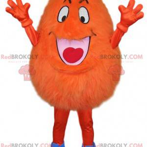 Oranje druppelvormige karaktermascotte - Redbrokoly.com