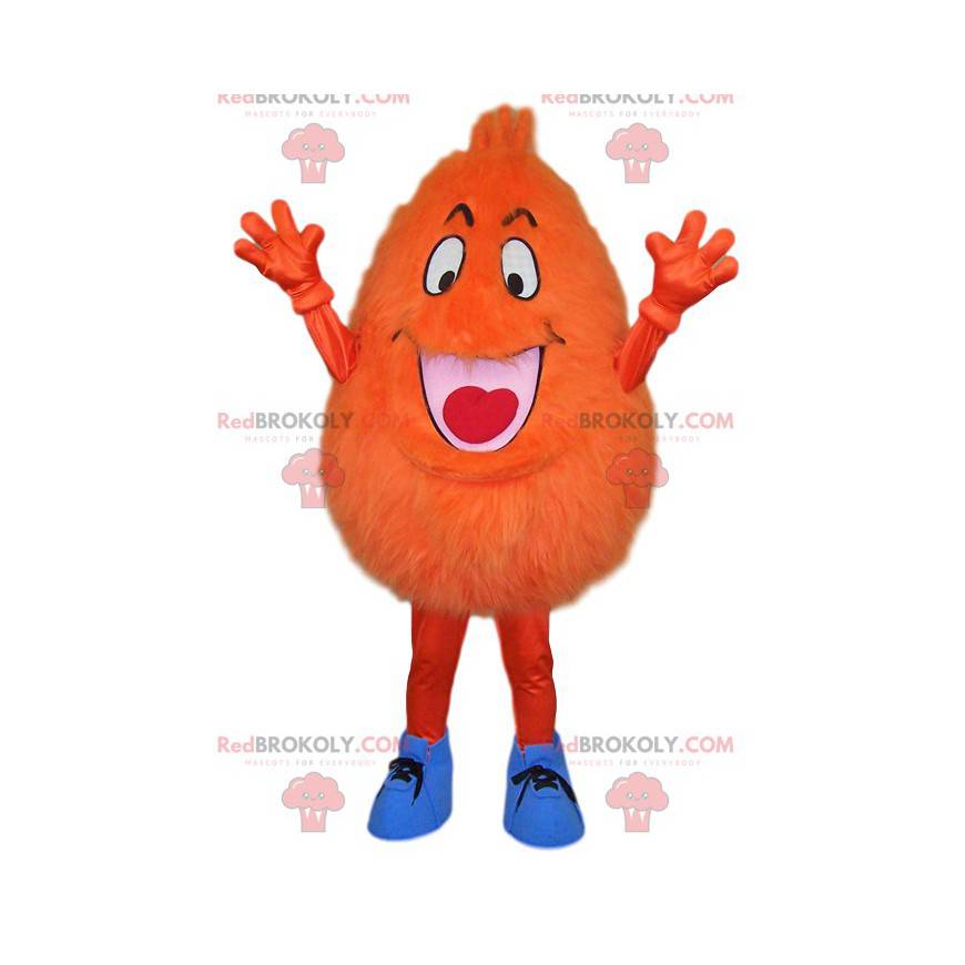 Oransje dråpeformet karaktermaskot - Redbrokoly.com