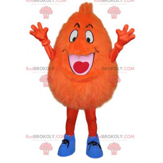 Orange dråbeformet karaktermaskot - Redbrokoly.com