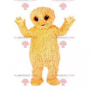 Mascotte de petit monstre jaune à fourrure. - Redbrokoly.com