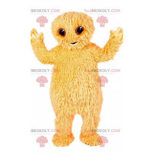 Klein geel harig monster mascotte. - Redbrokoly.com