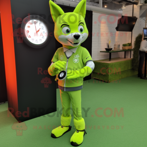 Lime Green Fox mascotte...