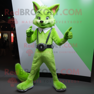 Lime Green Fox mascotte...