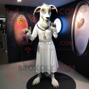 Hvid Gazelle maskot kostume...