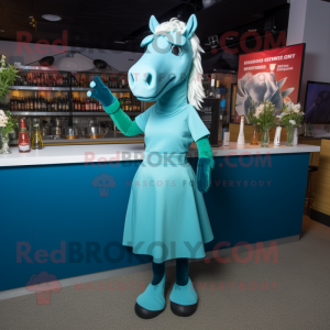 Postava maskota Teal Horse...