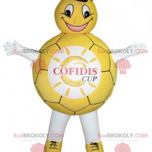 Mascotte de ballon jaune et blanc - Redbrokoly.com