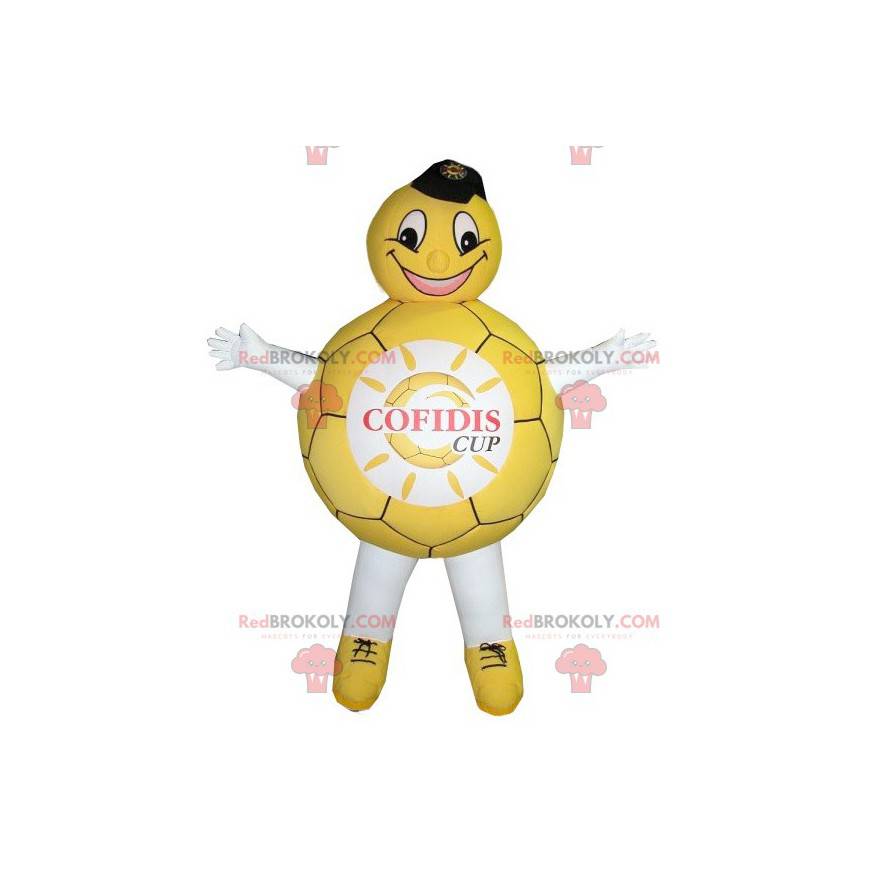 Mascotte de ballon jaune et blanc - Redbrokoly.com