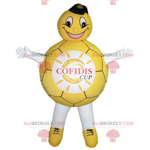 Mascotte de ballon jaune et blanc - Redbrokoly.com