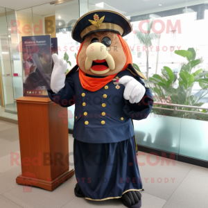 Navy Chief mascot costume character dressed with a Mini Skirt and Shawls
