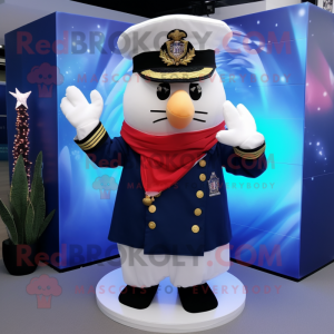 Navy Chief mascot costume character dressed with a Mini Skirt and Shawls