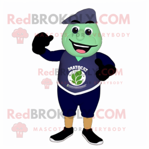 Navy Spinach mascot costume character dressed with a Romper and Bracelets