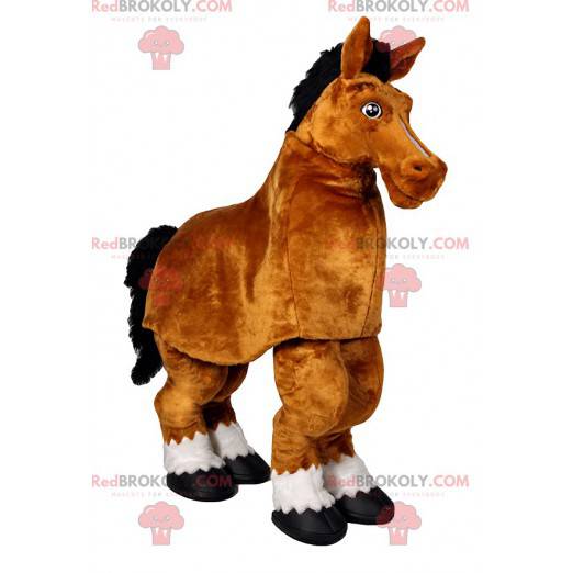 Brun hest maskot. Brun hestedrakt - Redbrokoly.com