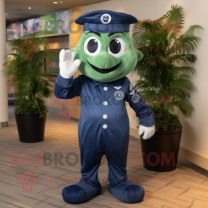 Navy spinat maskot drakt...