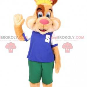 Mascote do coelho em roupas esportivas. Fantasia de coelhinho -