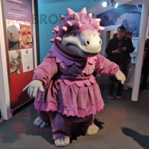 nan Ankylosaurus mascot costume character dressed with a Playsuit and Cummerbunds
