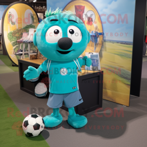 Teal Soccer Ball mascotte...