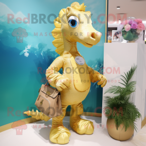 Gold Sea Horse maskot...