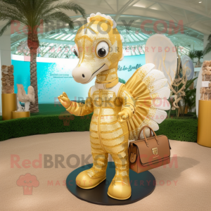 Gold Sea Horse mascotte...