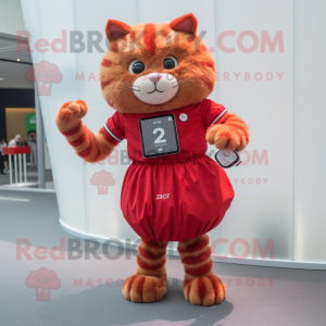 Red Cat maskot kostume...