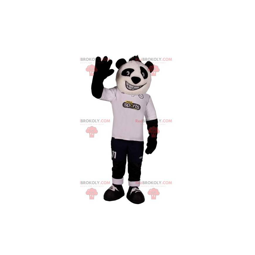 Panda maskot ve sportovním oblečení. Taneční kostým -