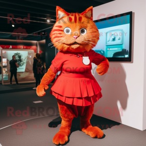 Red Cat maskot kostume...