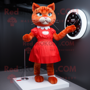 Red Cat maskot kostume...