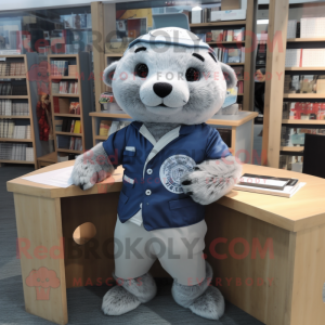 Silver Seal maskot kostume...