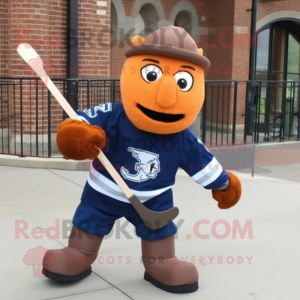 Rust Ice Hockey Stick mascot costume character dressed with a Oxford Shirt and Ties