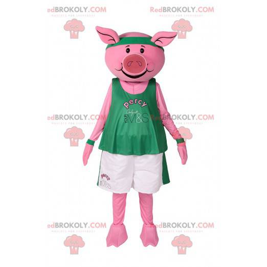 Pig mascot in sportswear. Pig costume - Redbrokoly.com