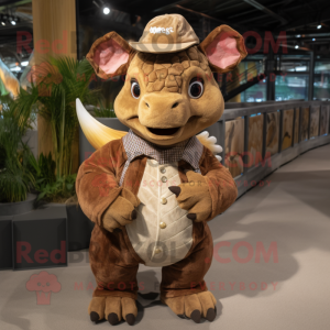 Bruin Triceratops mascotte...