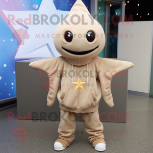 Beige Starfish maskot drakt...