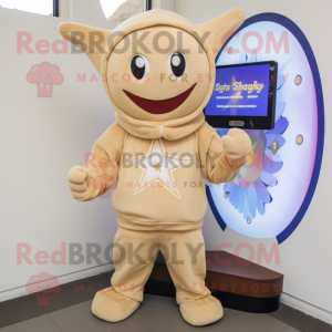 Beige Starfish maskot drakt...