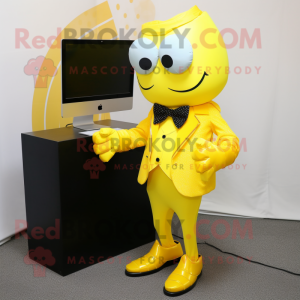 Gelber Computer Maskottchen...