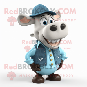 Cyan Jersey Cow mascotte...